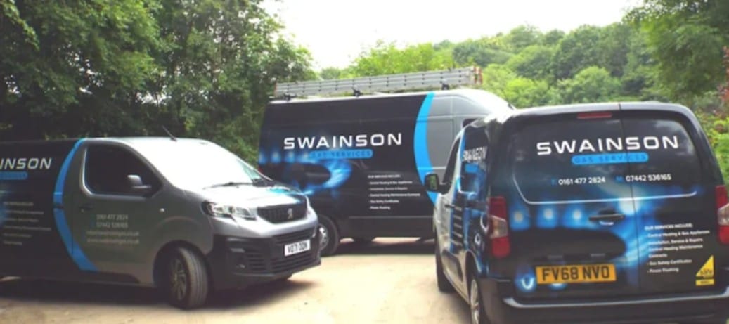 Swainson Gas Services engineer's van fleet ready for calls across Stockport