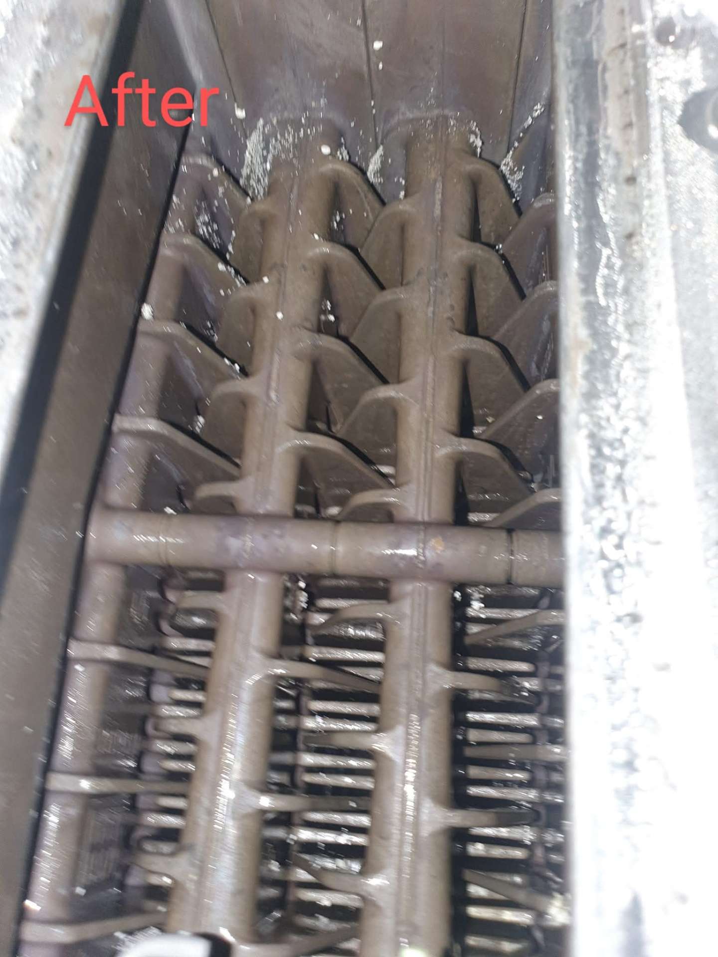 System boiler heat exchanger fins clean and free of debris after full service