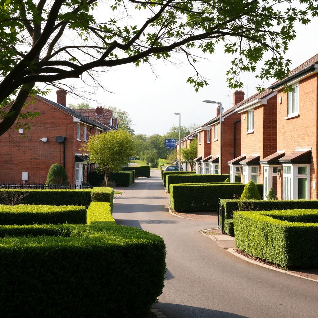 Residential streets in Woodley, Stockport